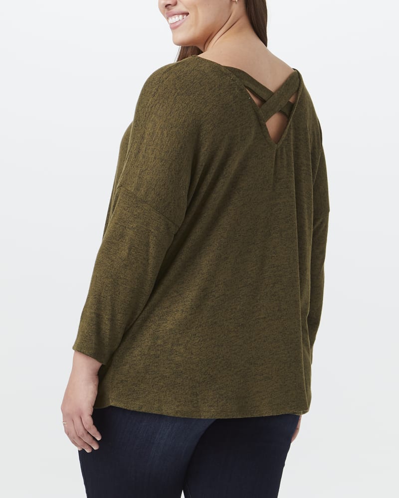 Back of plus size Karolina Three-Quarter Sleeve Top by Meri Skye | Dia&Co | dia_product_style_image_id:149201